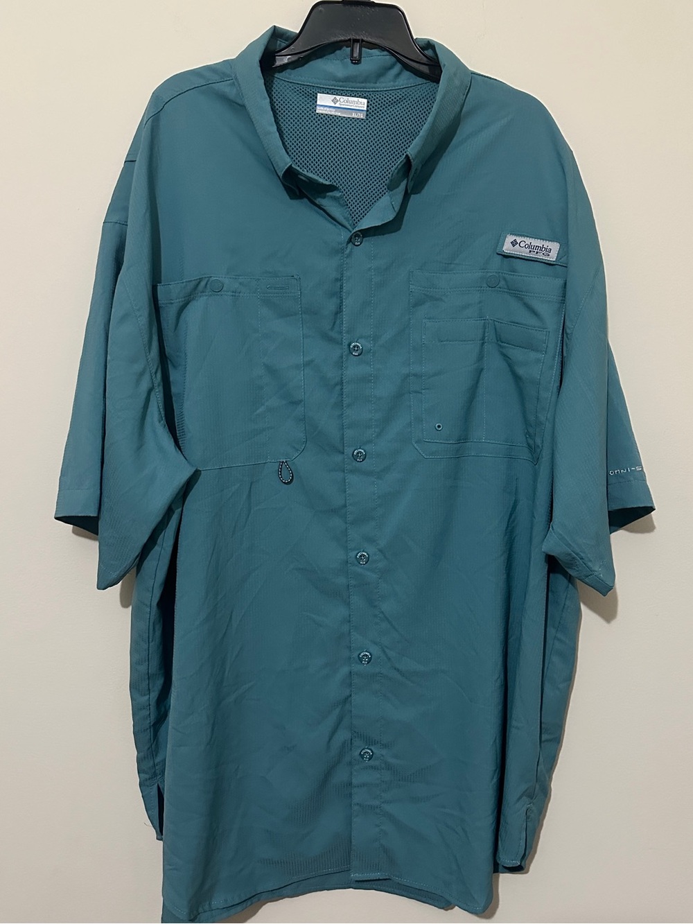 Columbia PFG Bahama II Fishing Shirt Men’s XL Blue Vented Performance Button Up